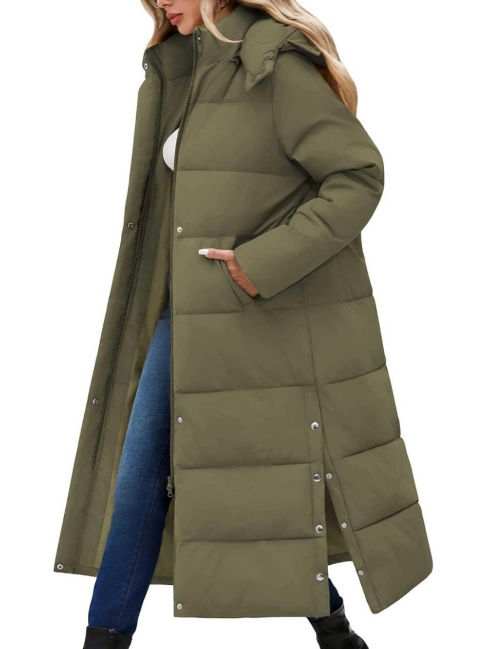 Cozy Women's Long Maxi Down Puffer Coat - Stylish Winter Jacket for Cold Weather